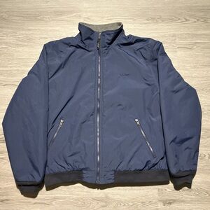 LL Bean Warm Up Jacket Mens XL Blue Full Zip Fleece Lined Bomber 3M Thinsulate